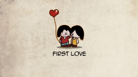 First Love - love, girl, boy, heart