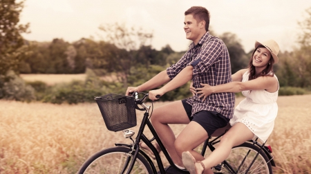 hat love - love, couple, road, hat