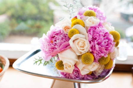 Bouquet â™¥ - beauty, wedding, flowers, bouquet, colored, bride