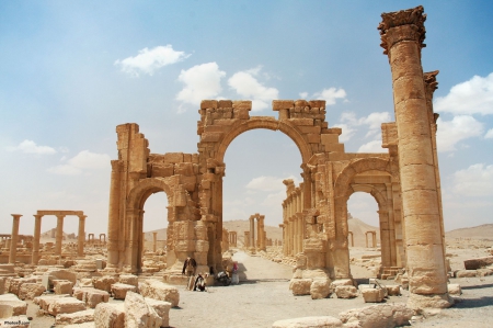 The extensive ruins at Palmyra, Syria - ruin, Palmyra, extensive ruins, old, travel, Syria, ruins