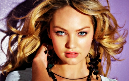 Candice Swanepoel - beauty, woman, girl, pink, blue eyes, candice swanepoel, model, blonde