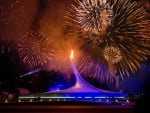 Lighting the Olympic Caldron at Sochi, Russia