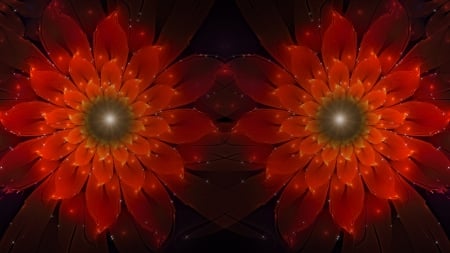 Floral art - art, abstract, flower, red