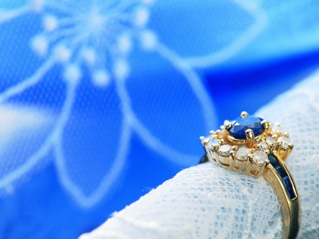 Ring - jewelry, ring, blue, gold