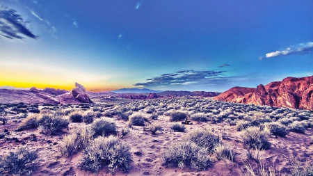 amazing purple desert hdr - sky, purple, desert, hdr, brushes, rocks