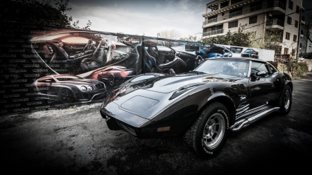 1976-Corvette - classic, chevy, black, gm