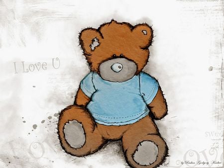 The teddy bear - teddy, white, love