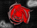 NEON ROSE AND MUSIC NOTES