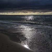 Stormy wonderful evening on the beach