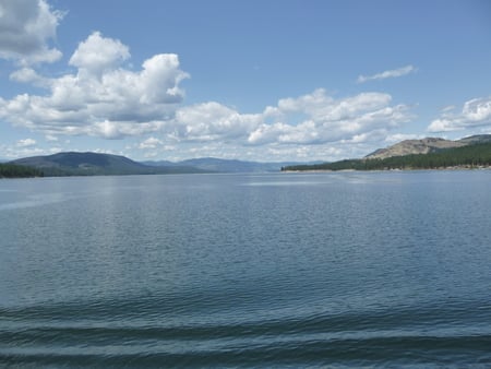 Afternoon on the lake - clouds, lake, water, nature