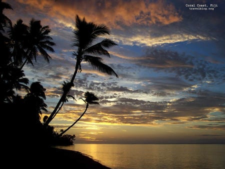 Sunset In Fiji - beach, ocean, sunset, fiji, south pacific