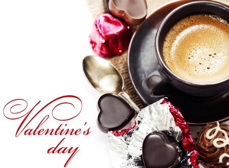 *** Valentine's Day *** - hearts, cup, candy, coffee