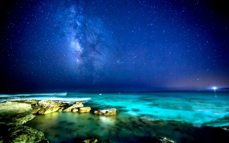 STARRY SKY - phenomena, sky, starry, sea