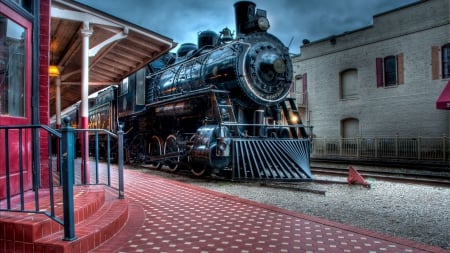 beautiful train museum hdr - train, station, locomotive, track, hdr