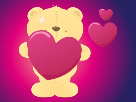 I LOVE YOU - hearts, love, bear, teddy