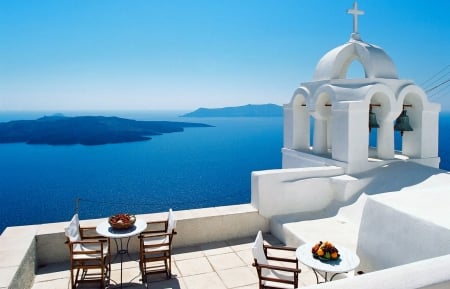 Santorini Greece - santorini, white, blue, greece, sea, travel, blue end white