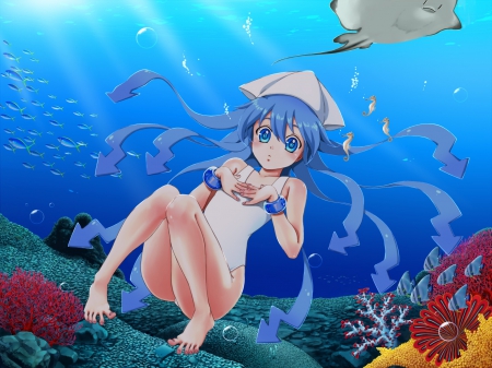 Ika Musume - nice, cool, cute ika, underwater