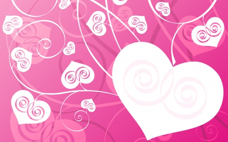 Hearts - white, pink, day, heart, valentine