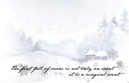 Winter - white, snowflake, snow, winter, snowflakes, text