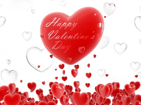 Happy Valentine's Day - Happy Valentines Day, white, red, Valentines Day, Valentine, Valentines, Hearts