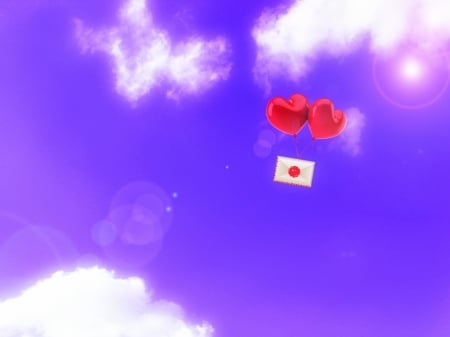 Love - Balloons, Valentine, Love, Hearts, Sky