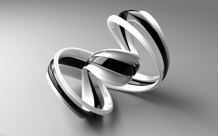 M3 Duality - abstract, shapes, graphic, grey background, 3D