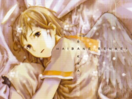 ~Haibane Renmei~ - rakka, halo, angel, anime, wings, haibane renmei, short hair, brown hair