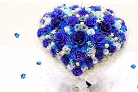 ♥♥ HAPPY VALENTINE's DAY ♥♥ - flowers, roses, heart, blue, valentines day