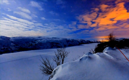 WINTER DUSK - winter, nature, sunset, dusk