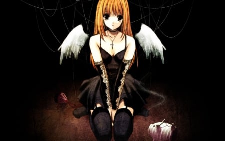 Anime Angel - anime, wings, angel, cg