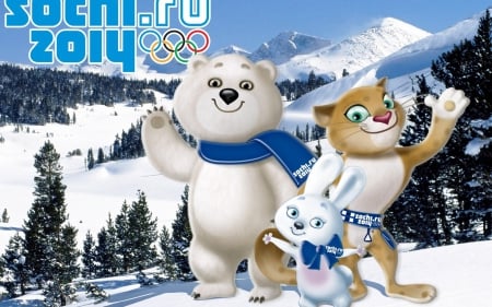 Mascots Sochi 2014 - sochi, mascots, mascot, russia