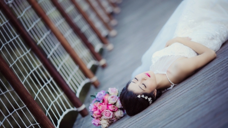 Bride - flower, bride, girl, women