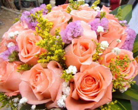 Beautiful bouquet - flowers, bouquet, roses, petals