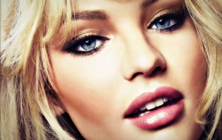 Candice Swanepoel - woman, beauty, girl, blue eyes, model, face, pink, candice swanepoel, blonde