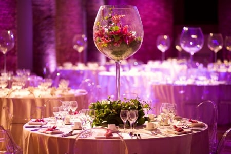 Purple decoration - table, decoration, purple, party