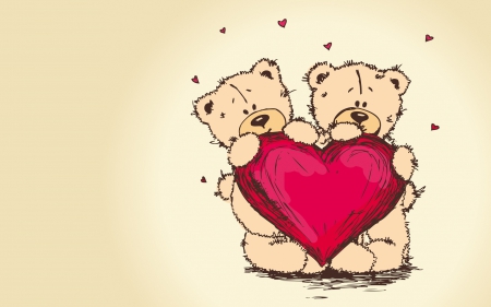 Teddy Bears - love, bears, couple, bear, heart, picture, hearts, teddy bears, romance, teddy