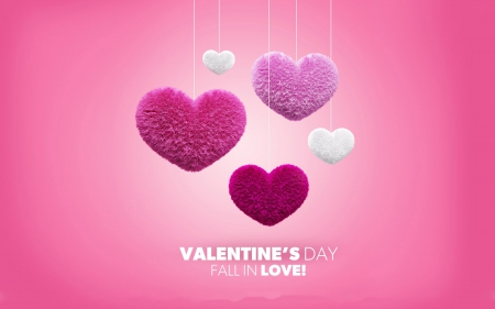 Valentine\'s Love - love, fluffy, valentine, hearts, valentines, romantic, pink, 3d, valentines day