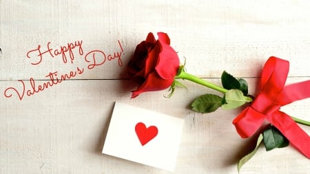 Happy Valentine's Day - valentines, happy valentines day, heart, card, valentine, rose