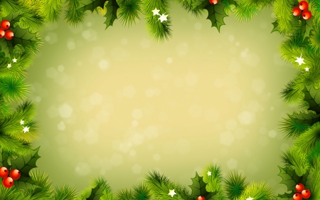 Christmas frame - decoration, frame, abstract, green