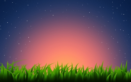 Nature - nature, horizon, abstract, sunset, grass