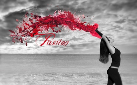 Passion - woman, word, passion, red