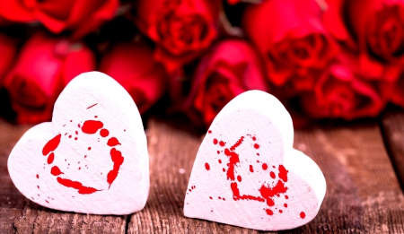 Happy Valentine's Day - roses, heart, red flowers, rose, white, hearts, red, red flower, flowers, red roses, red rose, flower