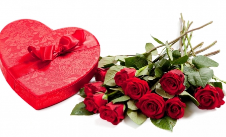 * For a Valentine * - gift, romantic, box, roses, heart, red roses, flower