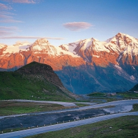 serpentine road on austrian mountains