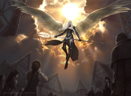 Avacyn - avacyn, magic the gathering, angel, sun, mtg, wings