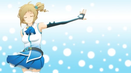 Aizawa Inori - aizawa inori, skirt, ponytail, anime, thighhighs, internet explorer, microsoft, blonde