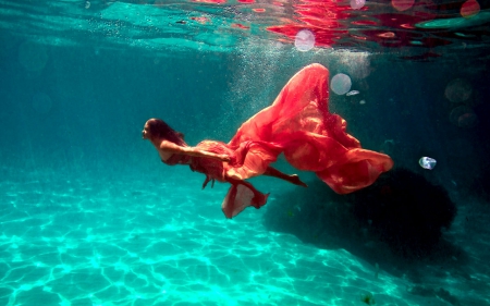 Underwater - dive, water, woman, underwater