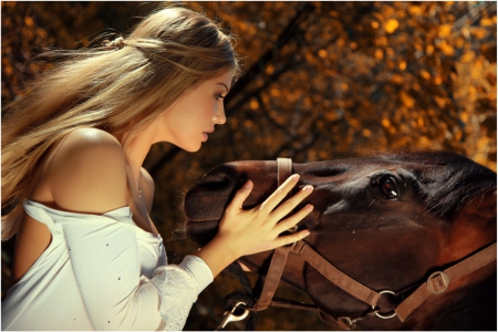 Beautiful friends - friends, girl, horse, eyes