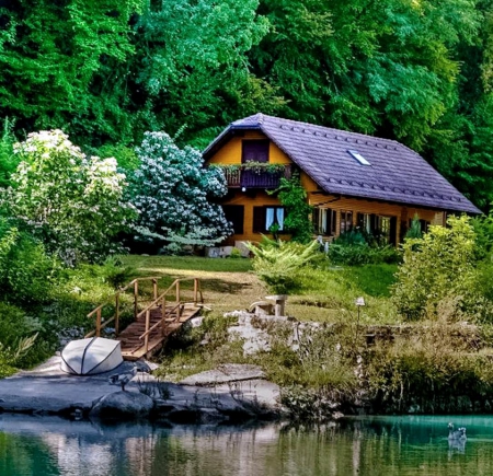 Mountains cottage by the lake - SLOVENIA - lake, forest, nature, cottage