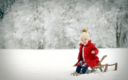 Little Lady - little lady, landscape, girl, winter, child, nature, winter time, snow, winter splendor, sweet, snowy